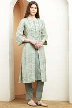 Load image into Gallery viewer, Samaira - Double Layered Suit set - Earthy green
