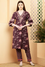 Load image into Gallery viewer, Eesha Suit Set - Wine color
