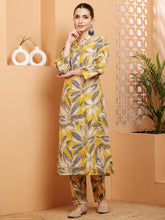 Load image into Gallery viewer, Yellow Cotton Kurti coord Set
