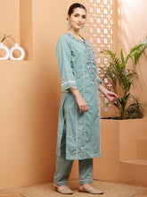 Load image into Gallery viewer, Sea-Green Kurta and Pant Suit Set
