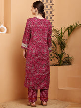 Load image into Gallery viewer, Pink Kurta Pant Dupatta Suit Set
