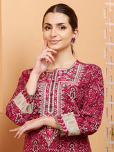 Load image into Gallery viewer, Pink Kurta Pant Dupatta Suit Set
