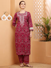 Load image into Gallery viewer, Pink Kurta Pant Dupatta Suit Set
