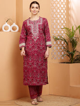 Load image into Gallery viewer, Pink Kurta Pant Dupatta Suit Set
