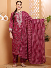 Load image into Gallery viewer, Pink Kurta Pant Dupatta Suit Set
