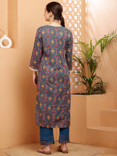 Load image into Gallery viewer, Blue Kurta Pant Dupatta Suit Set
