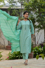 Load image into Gallery viewer, Festive Kurta Pant &amp; Dupatta Suit Set
