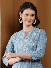 Load image into Gallery viewer, Blue Summer Cotton Kurta
