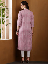 Load image into Gallery viewer, Mauve Summer Cotton Kurta
