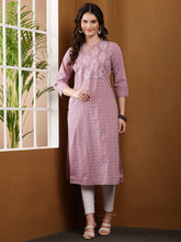 Load image into Gallery viewer, Mauve Summer Cotton Kurta
