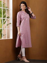 Load image into Gallery viewer, Mauve Summer Cotton Kurta
