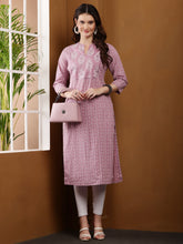 Load image into Gallery viewer, Mauve Summer Cotton Kurta
