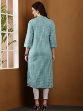 Load image into Gallery viewer, Jade Green Summer Cotton Kurta
