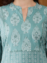 Load image into Gallery viewer, Jade Green Summer Cotton Kurta
