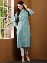 Load image into Gallery viewer, Jade Green Summer Cotton Kurta
