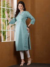 Load image into Gallery viewer, Jade Green Summer Cotton Kurta

