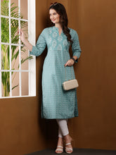 Load image into Gallery viewer, Jade Green Summer Cotton Kurta
