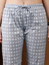 Load image into Gallery viewer, Powder Blue Floral Cotton Suit Set
