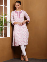 Load image into Gallery viewer, Cotton Embroidered Kurta
