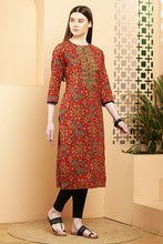 Load image into Gallery viewer, Amaraa Cotton kurta- Reddish maroon
