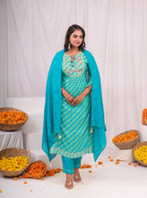 Load image into Gallery viewer, Festive Kurta Pant &amp; Dupatta Suit Set
