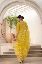 Load image into Gallery viewer, Yachna Anarkali Suit Set - Yellow
