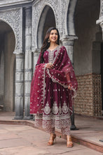 Load image into Gallery viewer, Dhriti Anarkali Suit Set - Wine
