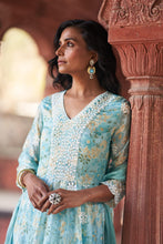 Load image into Gallery viewer, Embroidered Chinon Anarkali Suit set
