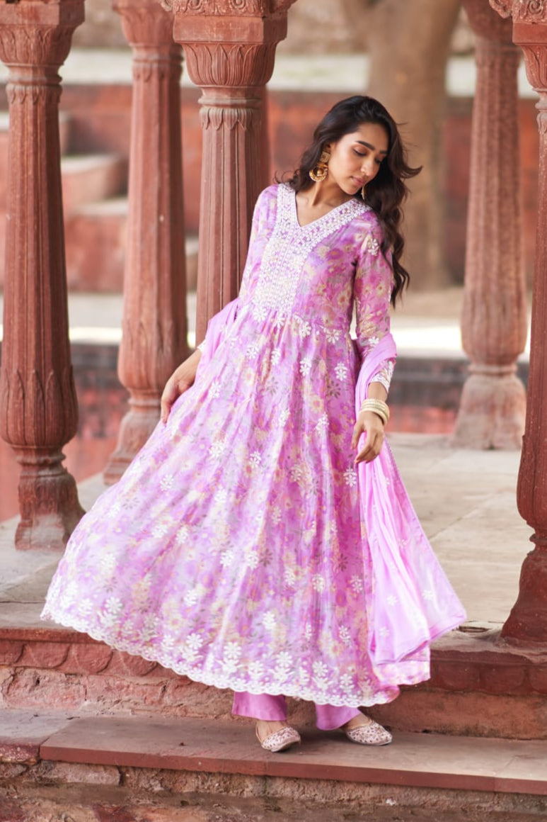 Embroidered Anarkali Suit set