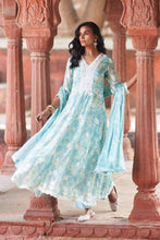 Load image into Gallery viewer, Embroidered Chinon Anarkali Suit set
