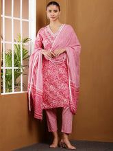 Load image into Gallery viewer, Samar - Cotton Suit set - Pink
