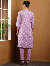 Load image into Gallery viewer, Shloka - Cotton Suit Set - Lavendar
