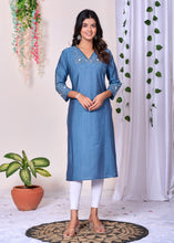 Load image into Gallery viewer, Embroidered Kurta - ZVJ04 - GREY
