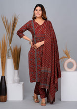 Load image into Gallery viewer, Cotton Suit set - Maroon
