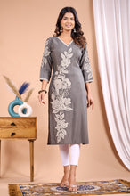 Load image into Gallery viewer, Embroidered Rayon Kurta
