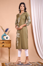 Load image into Gallery viewer, Embroidered Rayon Kurta
