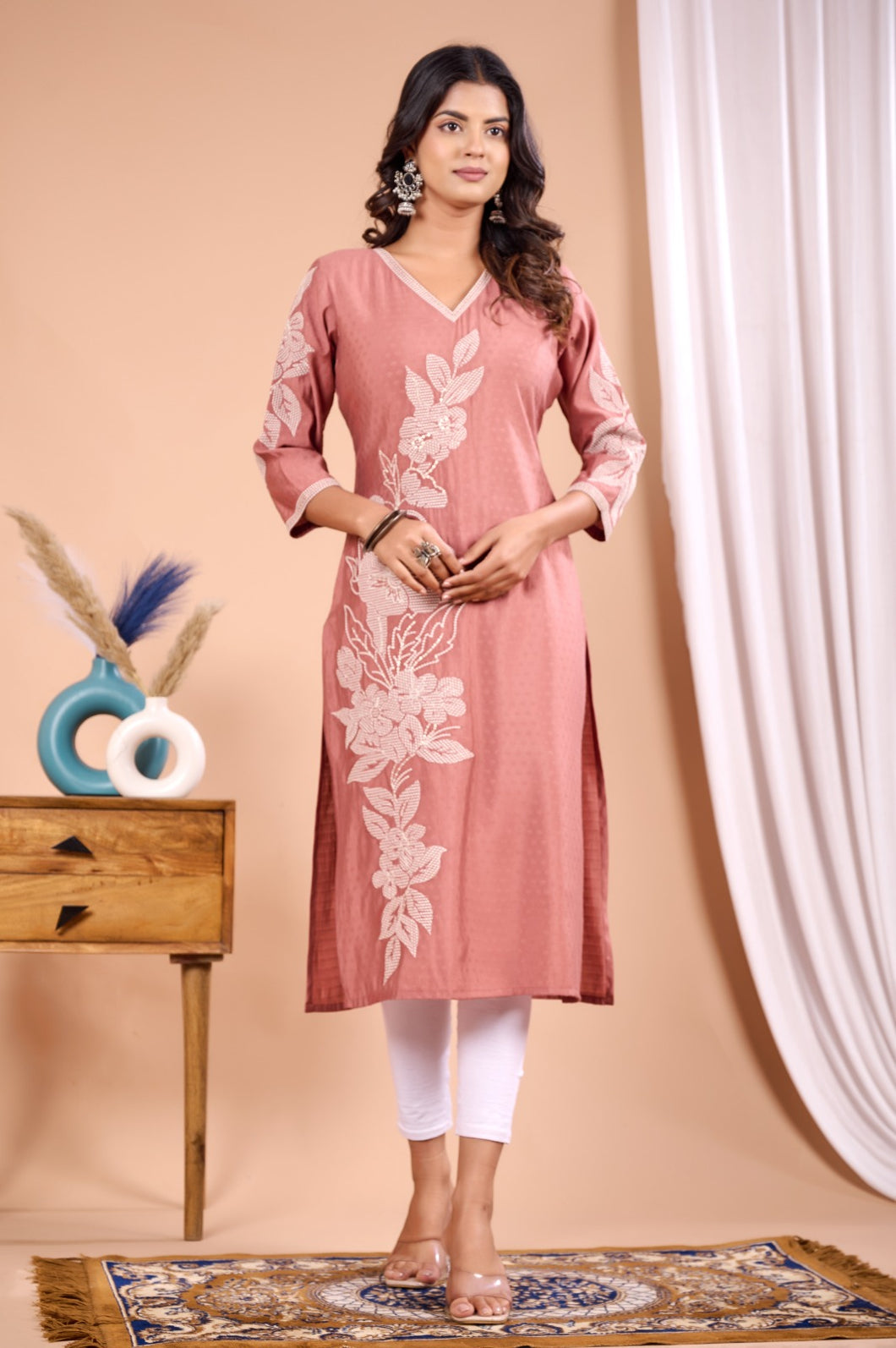 Embroidered Rayon Kurta