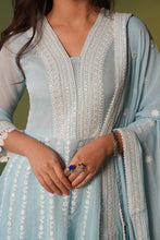 Load image into Gallery viewer, Naazuk _ Anarkali Suit Set _ Powder Blue
