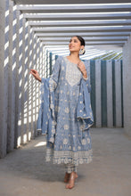 Load image into Gallery viewer, Shruti_Anarkali Suit Set _ Cotton _ Powder Blue
