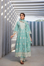 Load image into Gallery viewer, Shruti_Anarkali Suit Set _ Cotton _ Green
