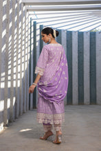 Load image into Gallery viewer, Shruti_Anarkali Suit Set _ Cotton_Lavendar
