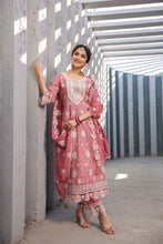 Load image into Gallery viewer, Shruti_Anarkali Suit Set _ Cotton_ dusty rose pink
