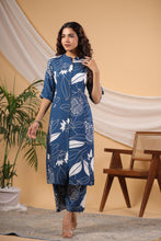 Load image into Gallery viewer, Breezy Blue Cotton Kurta &amp; Pant Co-ord Set

