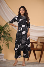 Load image into Gallery viewer, Breezy Black Cotton Kurta &amp; Pant Co-ord Set
