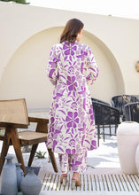 Load image into Gallery viewer, Purple Blossom Cotton Kurta &amp; Pant Co-ord Set
