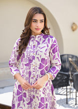 Load image into Gallery viewer, Purple Blossom Cotton Kurta &amp; Pant Co-ord Set
