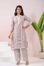 Load image into Gallery viewer, Grey Lace Kurta &amp; Pant Co-ord Set
