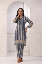 Load image into Gallery viewer, Navy Banjara Kurta &amp; Pant Co-ord Set - PLUS SIZES ONLY
