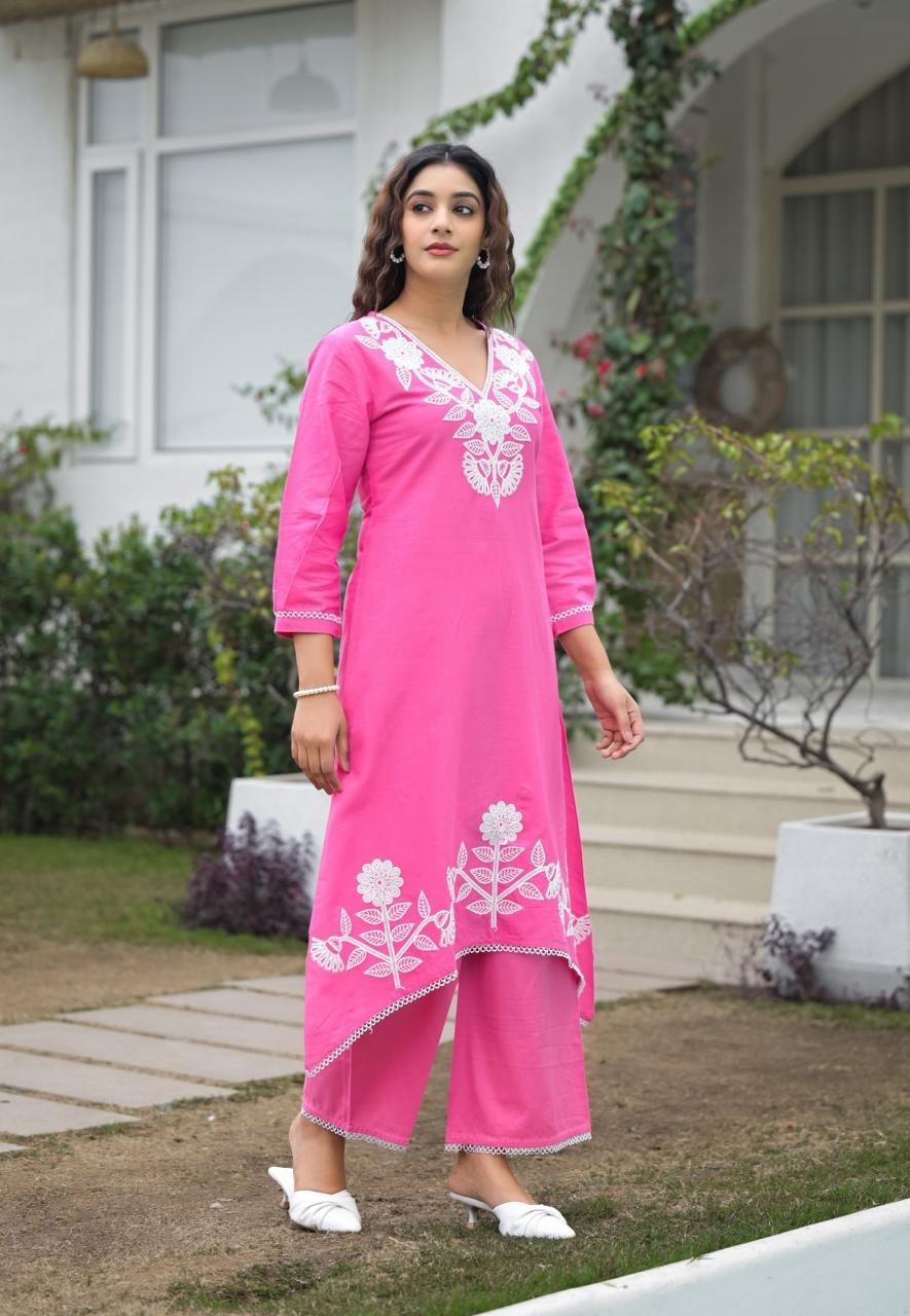 Pink Kurta and Pant set