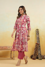 Load image into Gallery viewer, Mauve Floral Kurta and Pant set
